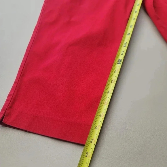 Briggs Womens Capri petite High Rise Straight Leg Red Stretch Flat Front 8P P4 - Picture 6 of 9